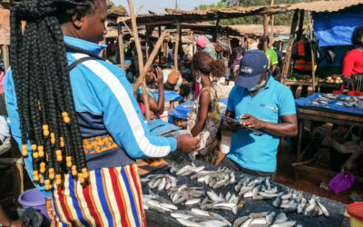 Agentes de Saúde Comunitária realizam o recenseamento dos mercados de Canchungo e Bula, na Guiné-Bissau